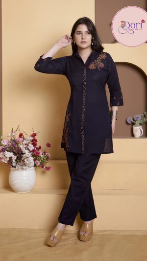 Navy Blue Pure Cotton Cord set (C2)